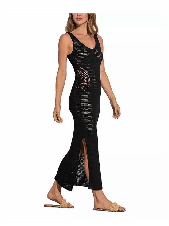Elan Other - Elan Black Crochet Maxi Swim Cover-Up